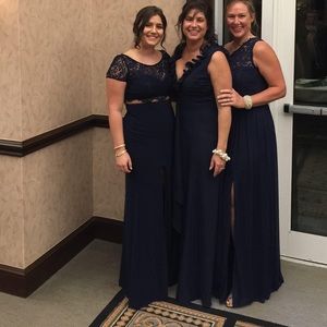 La Femme navy blue size 10 two piece formal dress